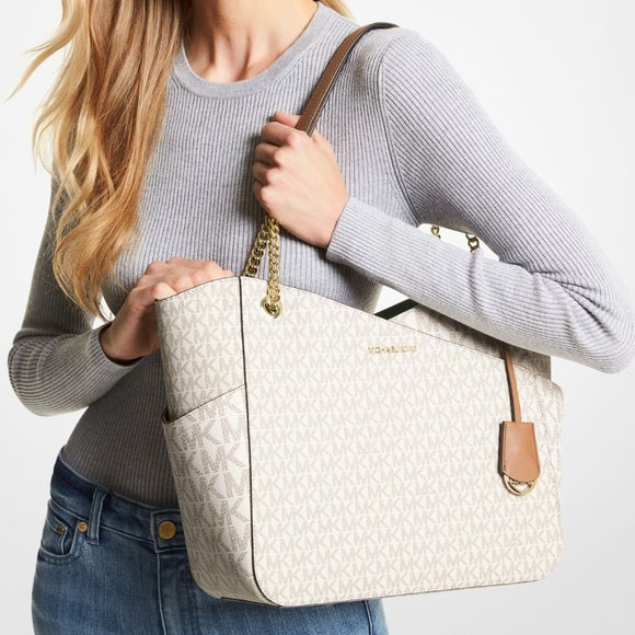 Final Sale!!! 👜 MICHAEL KORS 🌺 Jet Set Large Logo Shoulder Bag - Picture 3 of 3